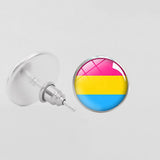 LGBT Pride Round Glass Stud Earrings Gay Lesbian – Stylish Gifts — 9