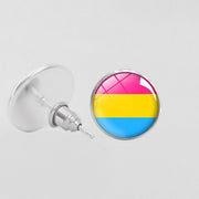 LGBT Pride Round Glass Stud Earrings Gay Lesbian – Stylish Gifts — 9