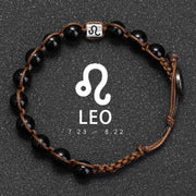 Natural Stone 12 Zodiac Obsidian Hand-woven Bracelet – Stylish Gifts — 15