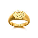 18K Smiling Face Sun Light Ring Simple Retro – Meaningful Gifts — 4