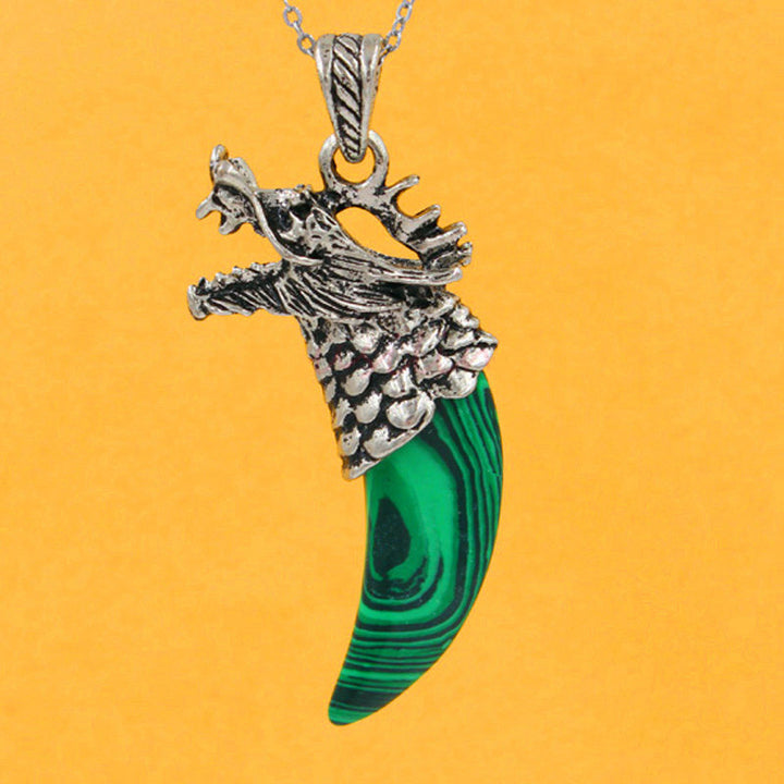 Natural Crystal Spike Pendant Crystal Wolf Head – Jewelry Gift Ideas — 1