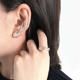 Cut Out Flame Stud Earring With Clip On Silver – Jewelry Gift Ideas — 2