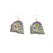 Geometric Rainbow Book Earrings Wooden For Women – Gifts for Her — 8