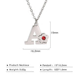 Flower Rhinestone-encrusted 26 Letter Necklace – Jewelry Gift Ideas — 3