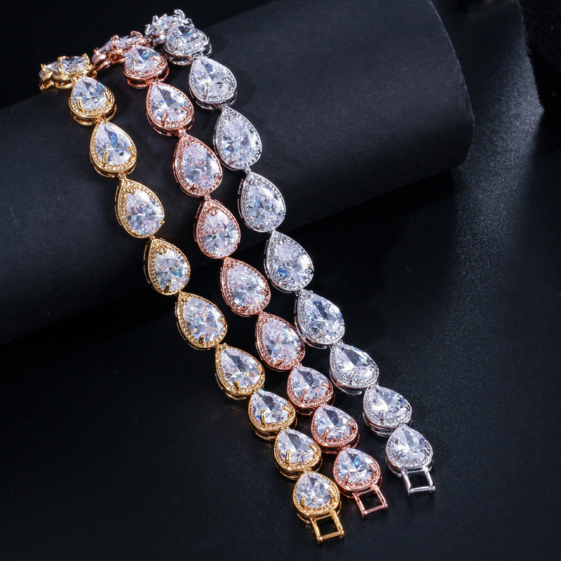 Fashion Drop-shaped Zircon Bracelet For Women – Stylish Gifts — 1