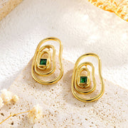 Vortex-shaped Oval Diamond Stud Earrings – Unique Gift Ideas — 4