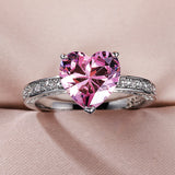 Inlaid AAA Heart-shaped Zircon Ring – Useful Gifts — 10