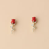 Fashion Three-dimensional Rose Earrings Personalized – Stylish Gifts — 4