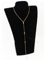 Minimal Diamond Embellished Back Chain Necklace – Jewelry Gift Ideas — 4