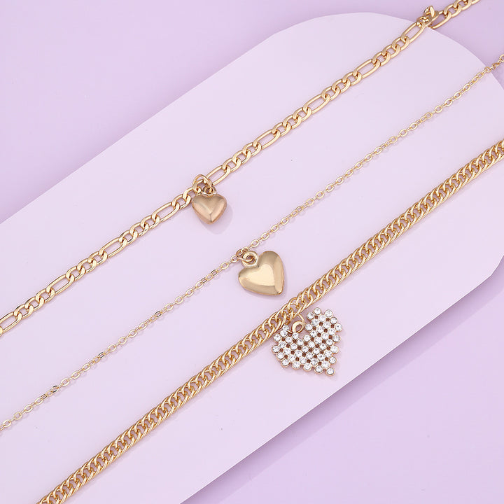 Fashion Heart Pendant Layered Necklace Sweater – Jewelry Gift Ideas — 3