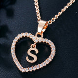 26 Letters Heart-shaped Zircon Pendant Necklace – Jewelry Gift Ideas — 12