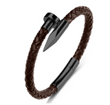 Men Genuine Leather Bullet Nail Bracelet – Jewelry Gift Ideas — 2