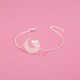 Luminous Copper Cat and Moon Silver Drip Bracelet – Jewelry Gift Ideas — 2