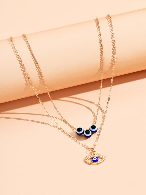 Demon Eye Pendant Necklace Female Alloy Blue Eyes – Jewelry Gift Ideas — 2