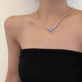 Heart Zircon Necklace Light Luxury Purple Color – Jewelry Gift Ideas — 5