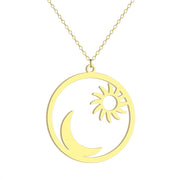 Sun And Moon Pendant Necklace – Jewelry Gift Ideas — 4