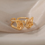 Micro Set Zircon Butterfly Tail Ring – Holiday Gift Ideas — 3