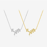 S925 Sterling Silver Leaf Shaped Necklace – Jewelry Gift Ideas — 2