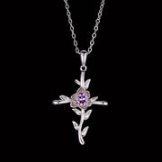Cross Rose Pendant Birthstone Necklace Citrine – Jewelry Gift Ideas — 1