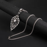 Viking Rune Leaf Titanium Steel Pendant – Jewelry Gift Ideas — 3