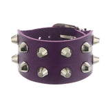 Metal Rock Double Row Flat Rivet Bracelet PU – Jewelry Gift Ideas — 5
