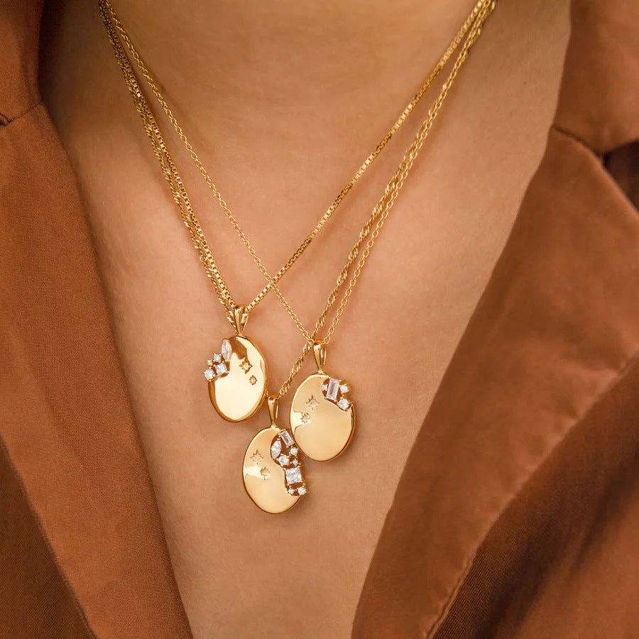 Titanium Steel Mirror Irregular Zircon Necklace – Jewelry Gift Ideas — 1