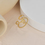 French Niche Design Double Line Pattern Opening Ring – Everyday Gifts — 2