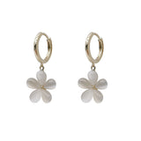 Cat's Eye Stone Five Petal Flower Earrings S925 – Cat Lover Gifts — 5