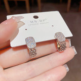 Dongdaemun High-grade Geometric Full Diamond Ear – Small Gift Ideas — 11
