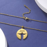 Personalized Silhouette Hollow Text JESUS Pendant – Jewelry Gift Ideas — 2