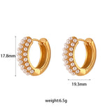 Stainless Steel Plated 18K Gold Pearl Ear Clip – Birthday Gifts — 3