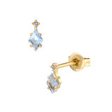 Women's Blue Topaz Diamond Earrings – Gifts for Her — 5