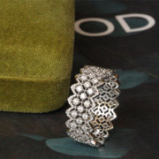 Italian Craft Textured Carved Gold Lace Rim Ring – Creative Gifts — 4