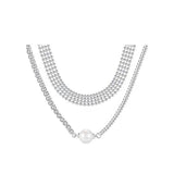 Double Layer Full Diamond Pearl Necklace – Jewelry Gift Ideas — 5