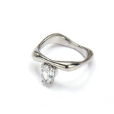 Inlaid Drop-shaped Zircon Irregular Titanium – Special Occasion Gifts — 6