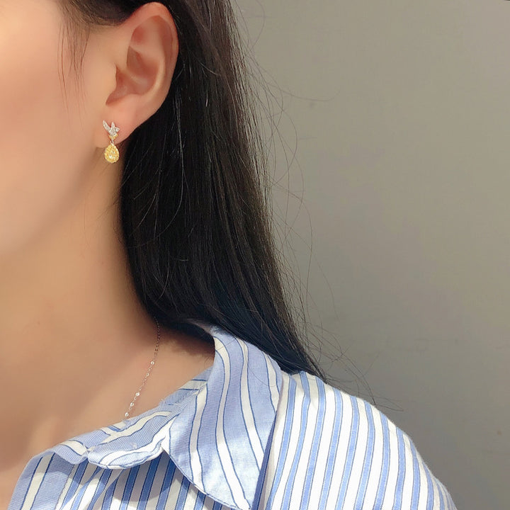 Women's Canary Yellow Diamond Drop Pear Earrings – Gifts for Her — 1