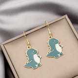 Cute Cool Summer Green Dinosaur Cartoon Earrings – Gift Ideas — 2