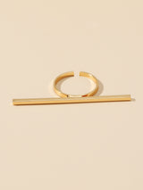 One Word Rectangular Geometric Ring Women – Gifts for Her — 3