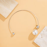 Asymmetric Geometry Pearl Round Beads Collar – Holiday Gift Ideas — 5