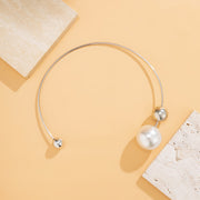 Asymmetric Geometry Pearl Round Beads Collar – Holiday Gift Ideas — 5