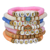 Retro Ethnic Style Gold Bracelet Letter Polymer Clay – Stylish Gifts — 12