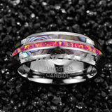 Wide Dome Abalone Shell Deep Magenta Opal Tungsten – Unique Gift Ideas — 4