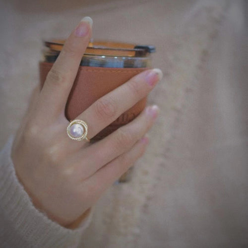 Crystal Inlaid 14K Note Gold Ring – Unique Gift Ideas — 2