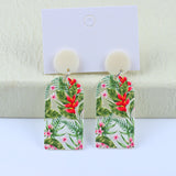 Women's Vintage Color Clash Embossed Acrylic Earrings – Gifts for Her — 3