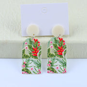 Women's Vintage Color Clash Embossed Acrylic Earrings – Gifts for Her — 3