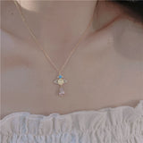 Luxury Gift Plane Full Of Diamond Saturn Necklace – Jewelry Gift Ideas — 4