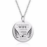To My Beautiful Wife My Angel Round Necklace – Jewelry Gift Ideas — 3