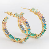 Shining Color Matching Round Ring Earrings – Special Occasion Gifts — 1