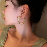 Women's Pearl And Diamond Butterfly Earrings – Gifts for Her — 3