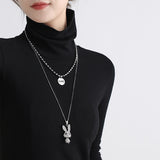 Double Decorative Titanium Steel Necklace Light – Jewelry Gift Ideas — 5